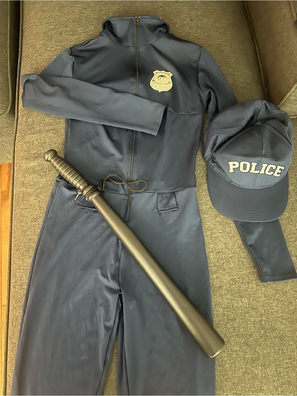 Kids Navy Police Costume Set with Badge and Cap